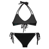Black to Grey Reversible Bikini Top Set