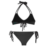 Black to Grey Reversible Bikini Top Set