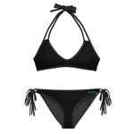 Black to Grey Reversible Bikini Top Set