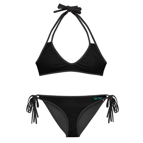 Black to Grey Reversible Bikini Top Set