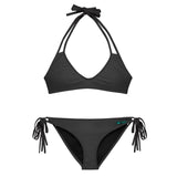 Black to Grey Reversible Bikini Top Set