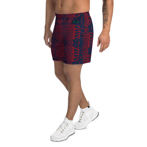 Retro- Redblue Lagoon- Athletic Long Shorts
