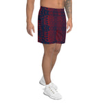 Retro- Redblue Lagoon- Athletic Long Shorts