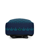 Teal & Navy Princess Crown Minimalist Backpack