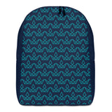 Teal & Navy Princess Crown Minimalist Backpack