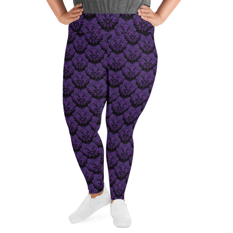 Purple Death Moth Leggings- (2x-6x)
