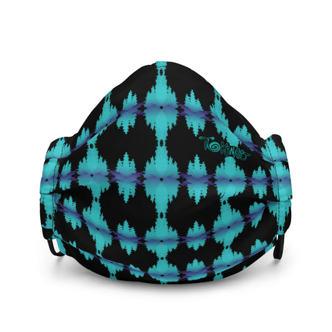 Black and blue Wavelengths- Premium face mask