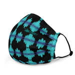 Black and blue Wavelengths- Premium face mask