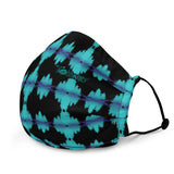 Black and blue Wavelengths- Premium face mask