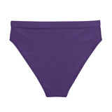 Purple- Recycled Material- High-Waisted Bikini Bottom
