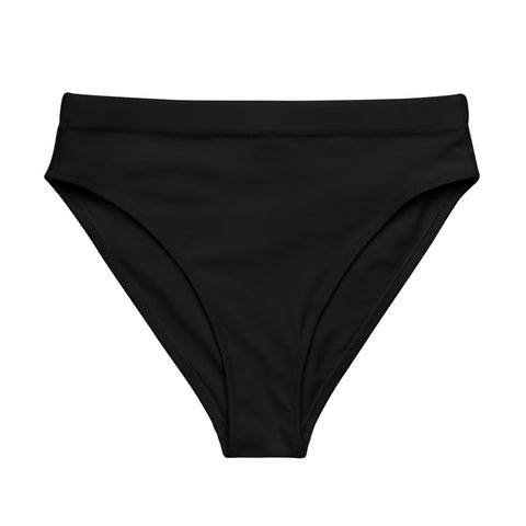 Black- Recycled Material High-Waisted Bikini Bottom