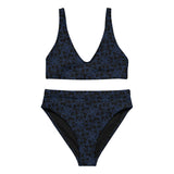 Dark Regal Recycled Material High-Waisted Bikini Set