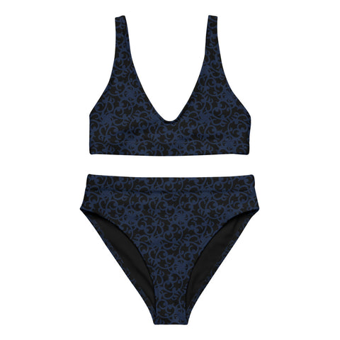 Dark Regal Recycled Material High-Waisted Bikini Set