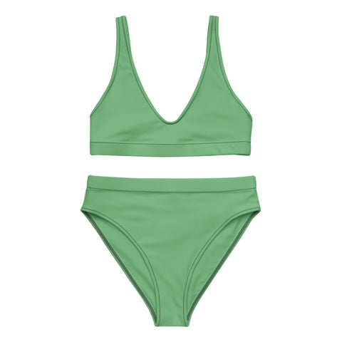 Green- Recycled Material high-waisted bikini Set