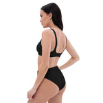 Black- Recycled Material High-Waisted Bikini Set