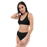 Black- Recycled Material High-Waisted Bikini Set