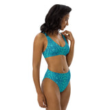Water Ripples- Recycled Material High-Waisted Bikini Set