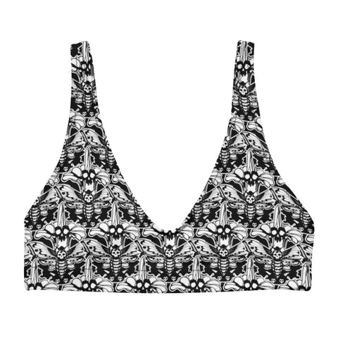 Death Moth- Recyled  Material- Padded Bikini Top