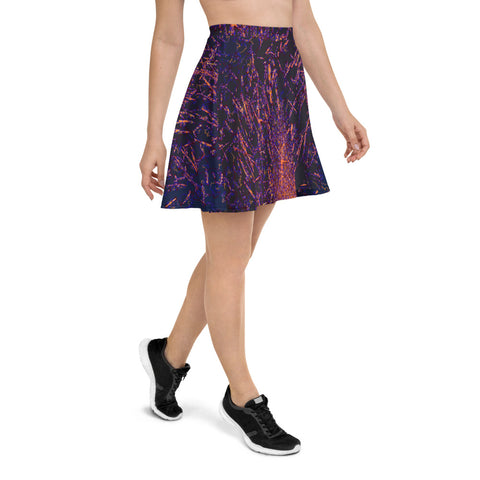 Blue Fire-Skater Style Skirt