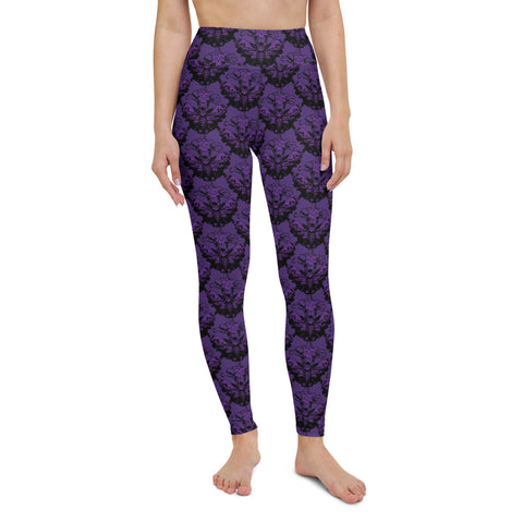 Purple Death Moth Yoga Leggings (XS- XL)