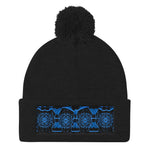 Depth of Blue Pom Pom Knit Cap - Tokinart, LLC