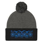 Depth of Blue Pom Pom Knit Cap - Tokinart, LLC