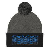 Depth of Blue Pom Pom Knit Cap - Tokinart, LLC