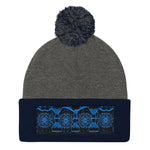 Depth of Blue Pom Pom Knit Cap - Tokinart, LLC