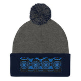 Depth of Blue Pom Pom Knit Cap - Tokinart, LLC