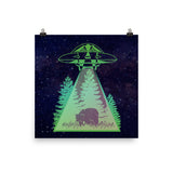 Alien Visits Bear- Poster