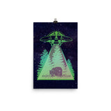 Alien Visits Bear- Poster