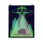 Alien Visits Bear- Poster