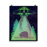 Alien Visits Bear- Poster