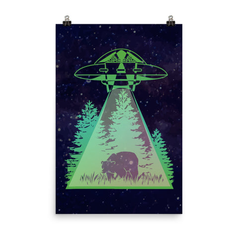 Alien Visits Bear- Poster